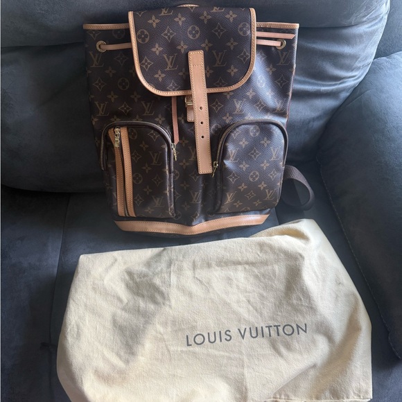 Louis Vuitton Brown Monogram Backpack with Leather Trim - Picture 1 of 10
